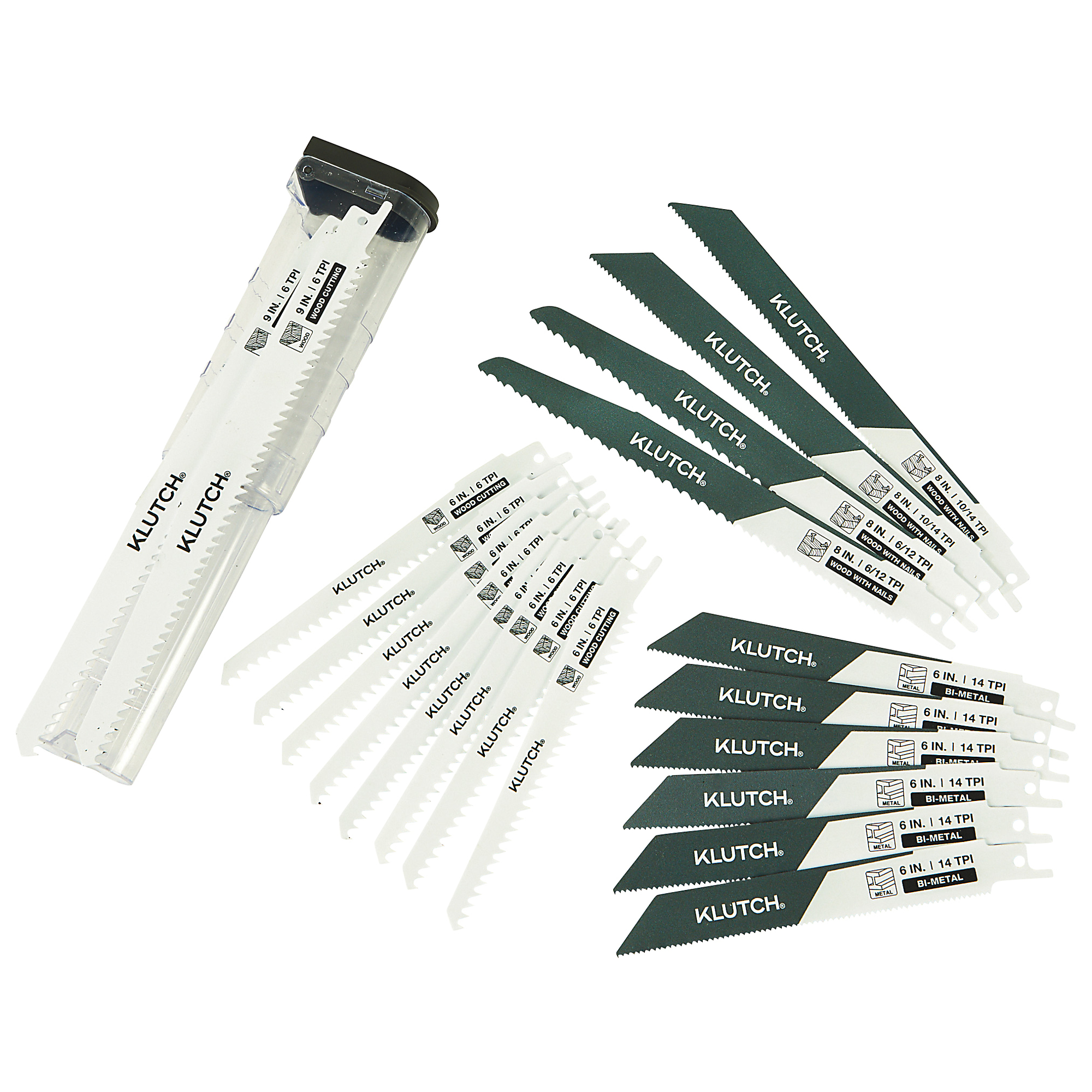 Klutch Reciprocating Saw Blade Set, 20-Pc., 20 TPI